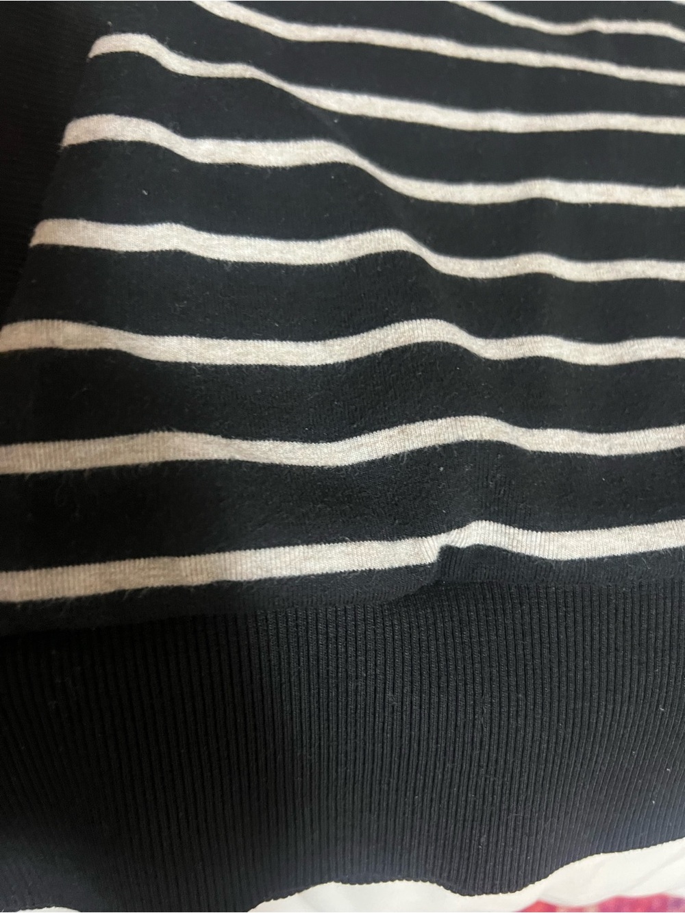 Banana Republic Black & gray Striped Shawl Collar Women's Sweatshirt - Picture 5 of 8